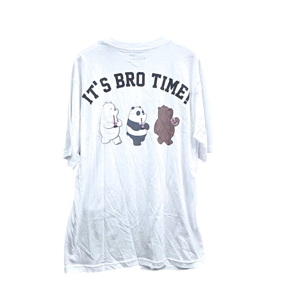 We Bare Bears T-Shirt It’s Bro Time Boba Paw Print Thailand Thai Release NWT